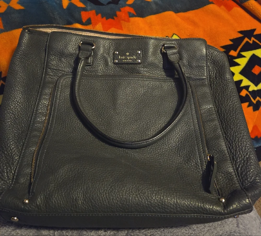 kate spade Dark Green Leather Laptop Tote